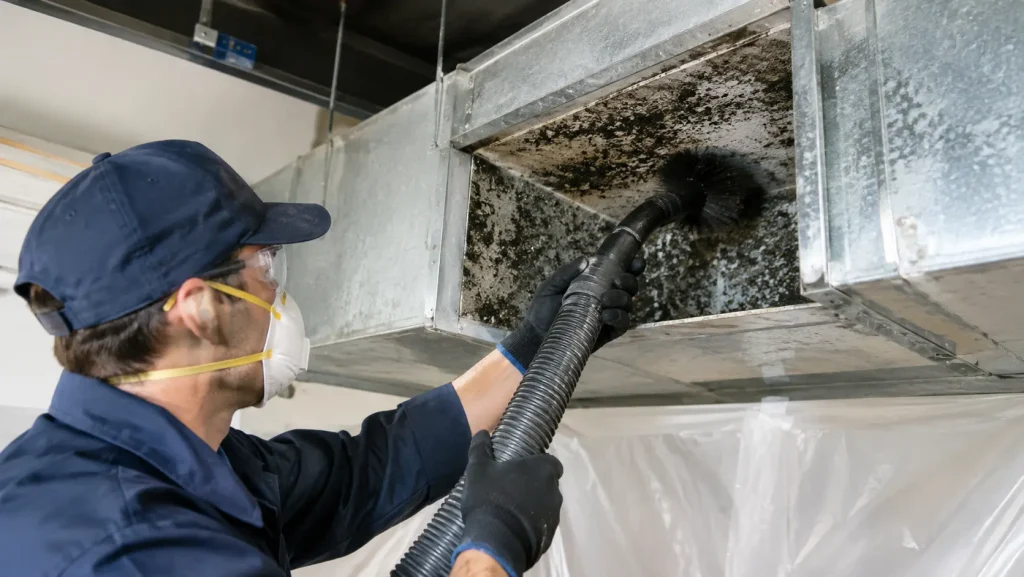air duct cleaning removes mold